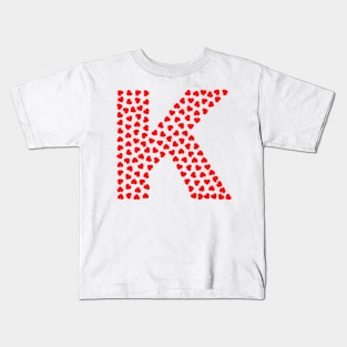 Letter K Heart Shape Initial Kids T-Shirt